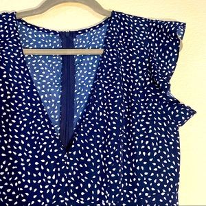 Navy dress with white drops